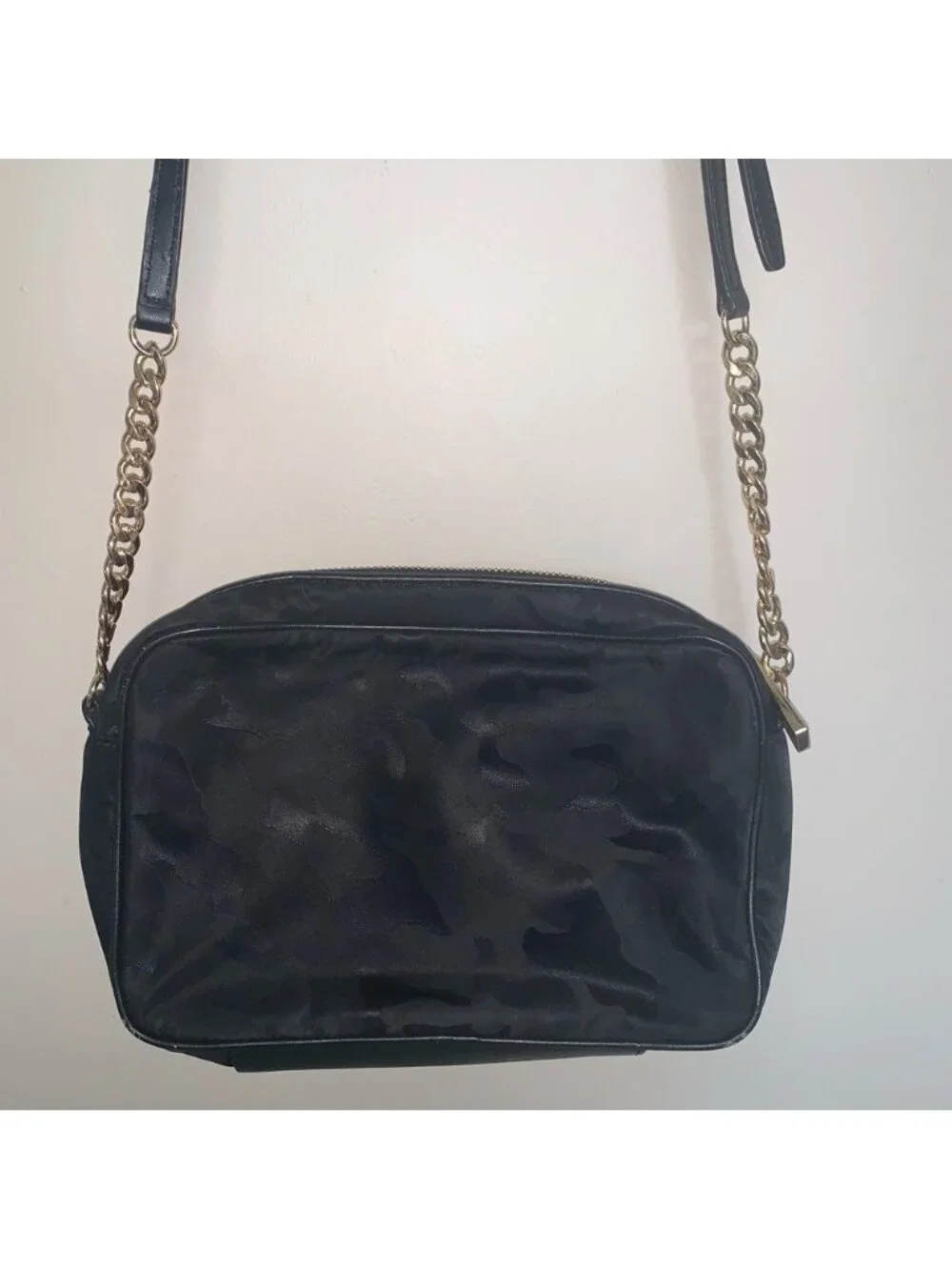 Michael Kors Black and Gold Camo Crossbody Bag